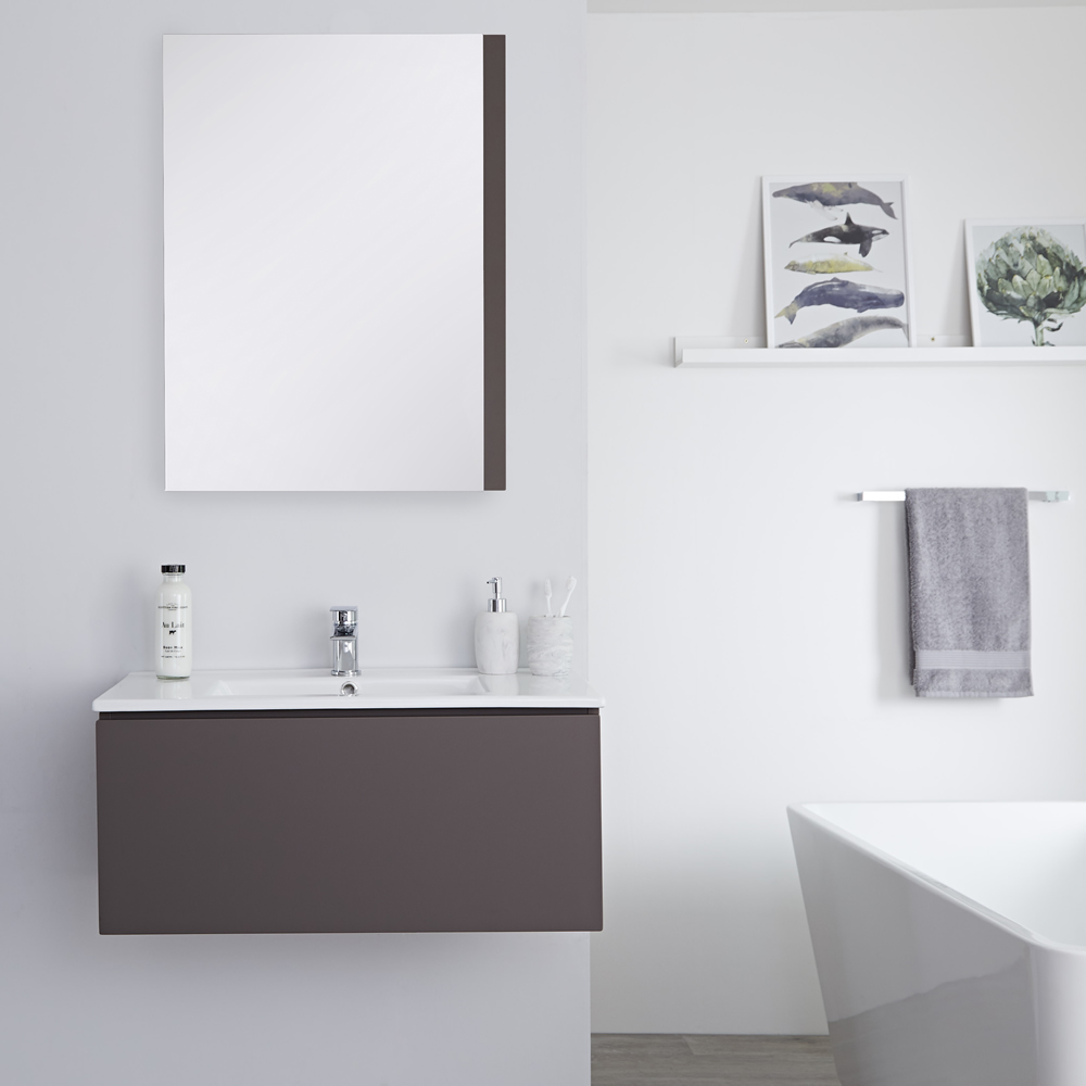 Hudson Reed Newington - Waschbecken mit Unterschrank 800mm - Mattgrau