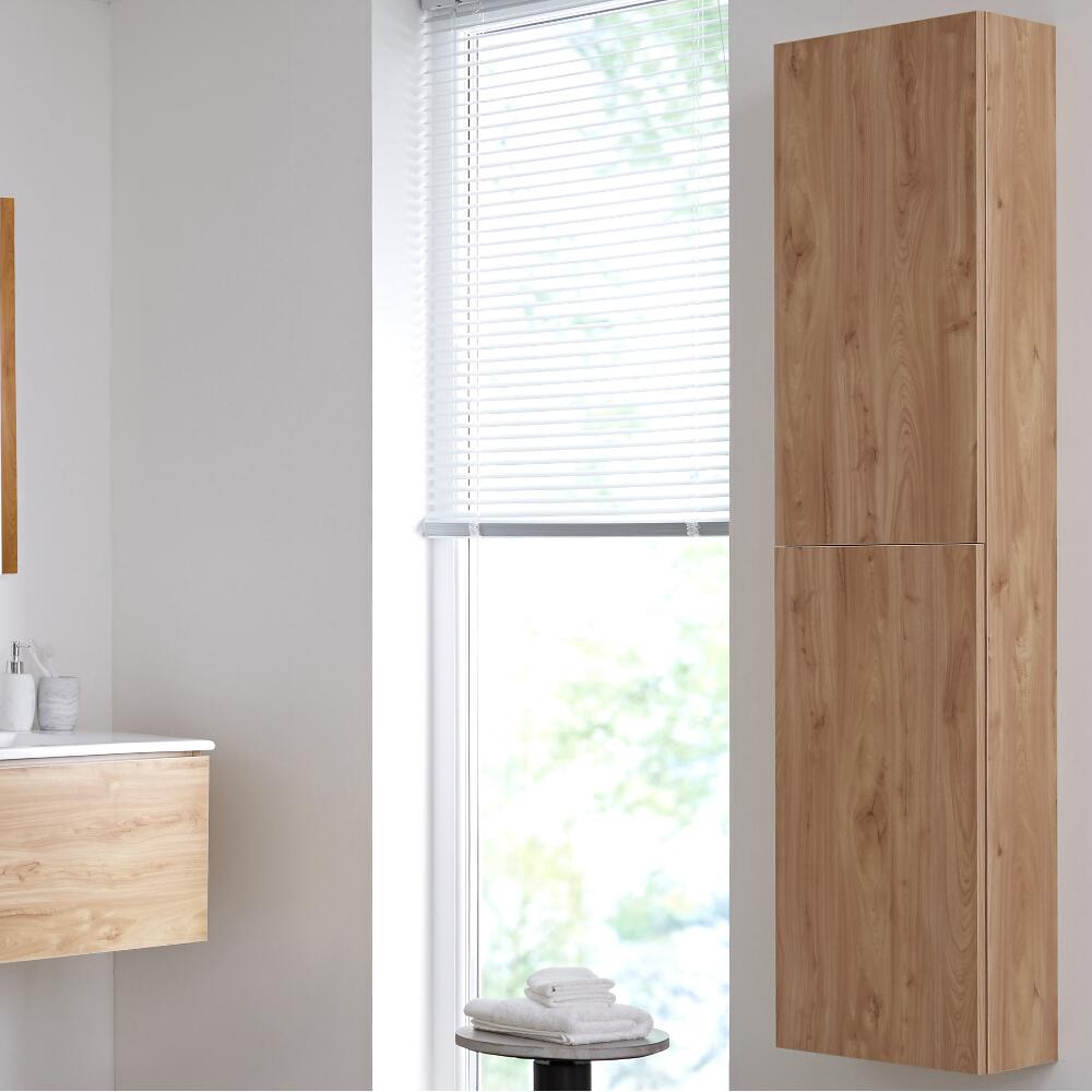 Hudson Reed Newington - 350x1500mm Geschlossener Badschrank - Goldene Eiche
