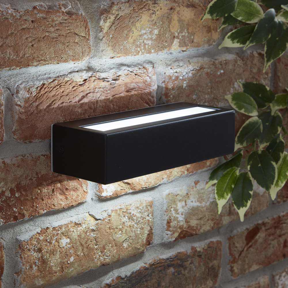 Biard Rechteckige Wandleuchte mit integrierter LED aus Edelstahl - Schwarz