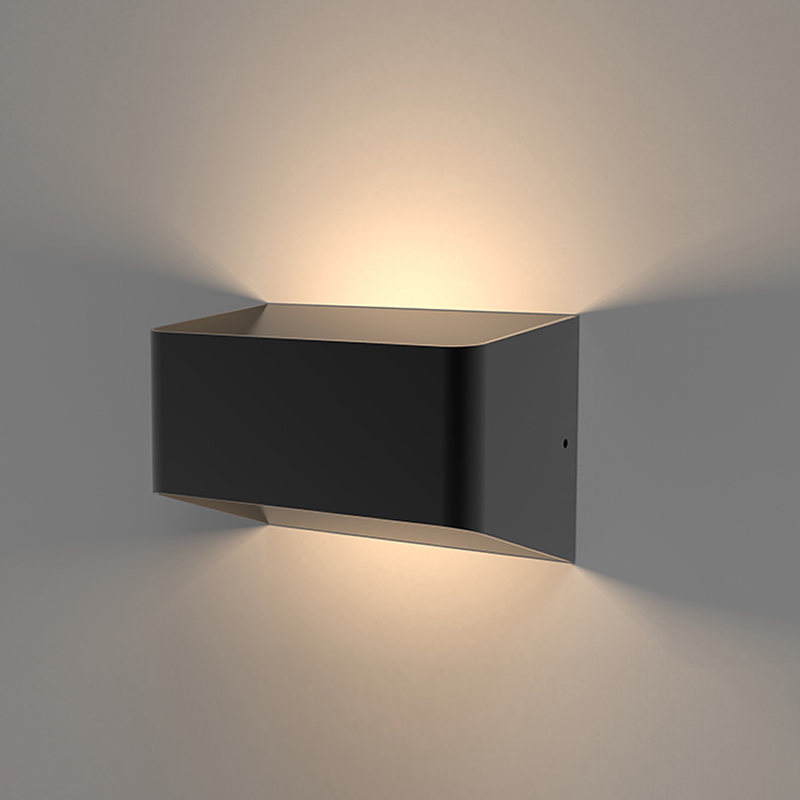 Biard Orta LED 10W IP54 Quadratisches Wandlicht – Schwarz
