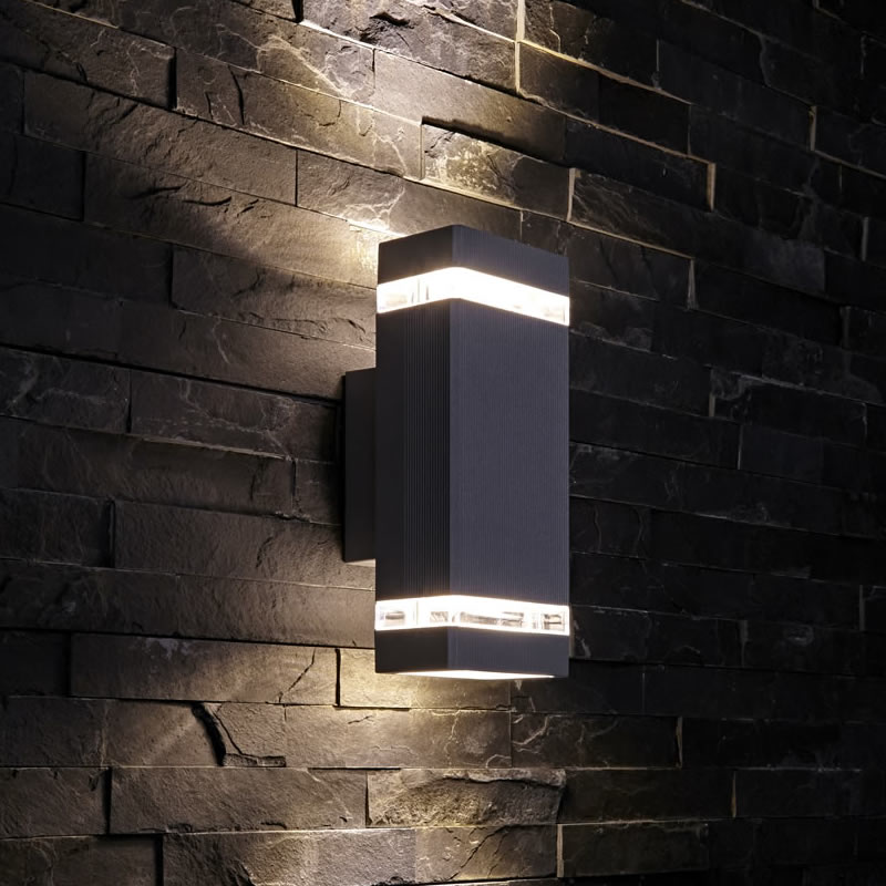 Biard Wandleuchte Zweiseitig IP54, Rechteck, in Schwarz - Architect
