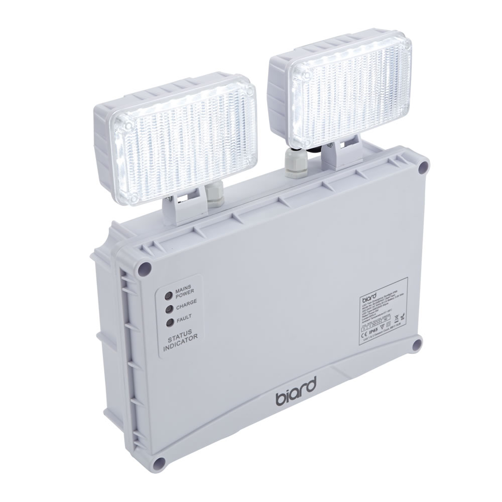 Biard Notleuchte mit 2 LED Spots Wasserdicht