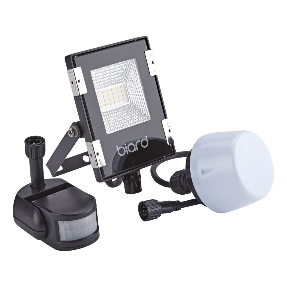 Biard 10W LED Fluter Slimline mit Wahlweise Infrarot Bewegungsmelder or Dämmerungssensor - Schwarz