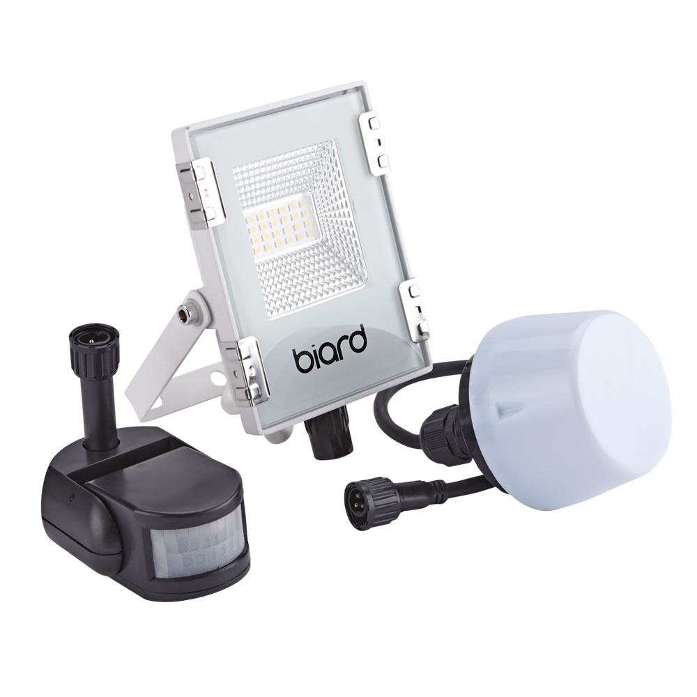 Biard 10W LED Fluter Slimline mit wahlweise Infrarot Bewegungsmelder oder Dämmerungssensor - Weiß