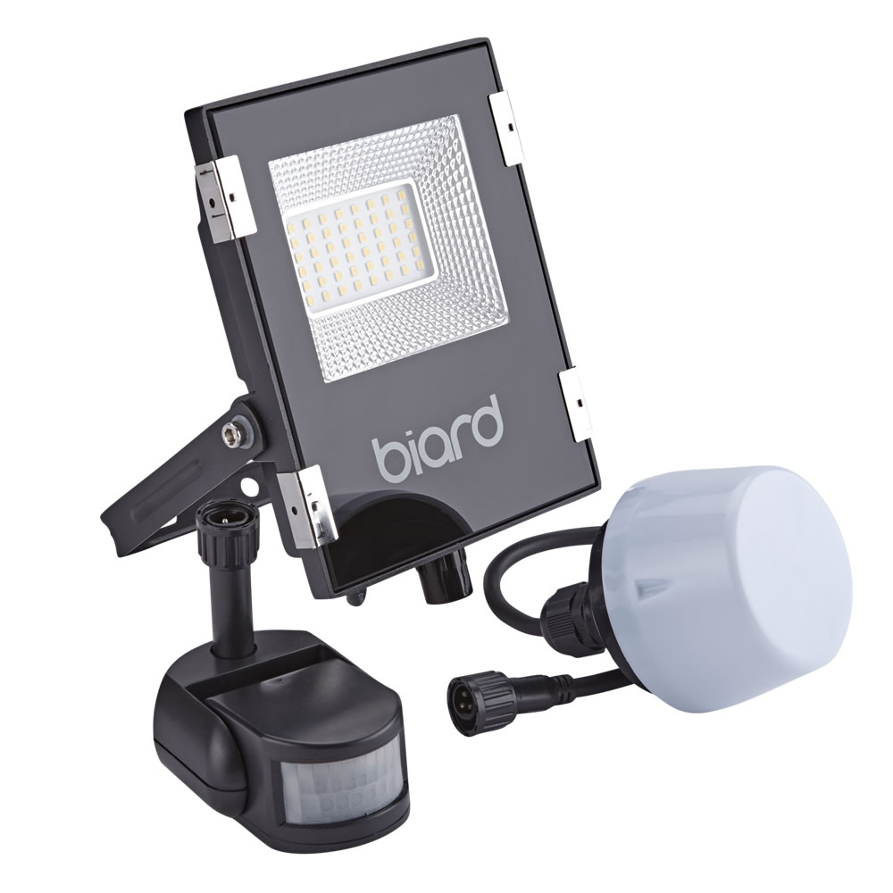 Biard 20W LED Fluter Slimline mit wahlweise Infrarot Bewegungsmelder oder Dämmerungssensor - Schwarz