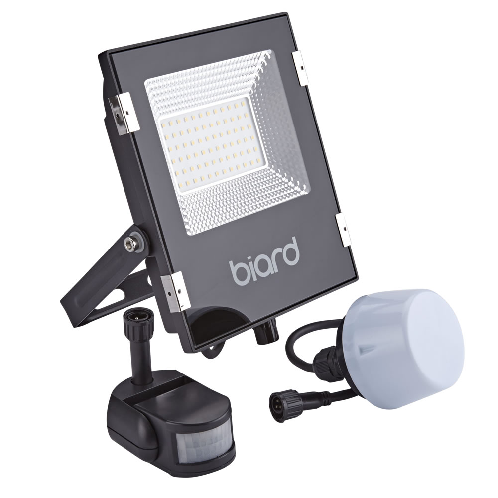 Biard 30W LED Fluter Slimline mit wahlweise Infrarot Bewegungsmelder oder Dämmerungssensor - Schwarz