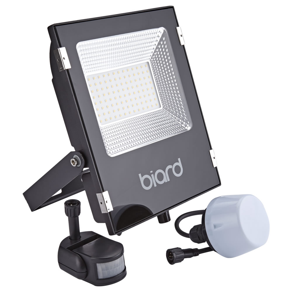 Biard 50W LED Fluter Slimline mit wahlweise Infrarot Bewegungsmelder oder Dämmerungssensor - Schwarz