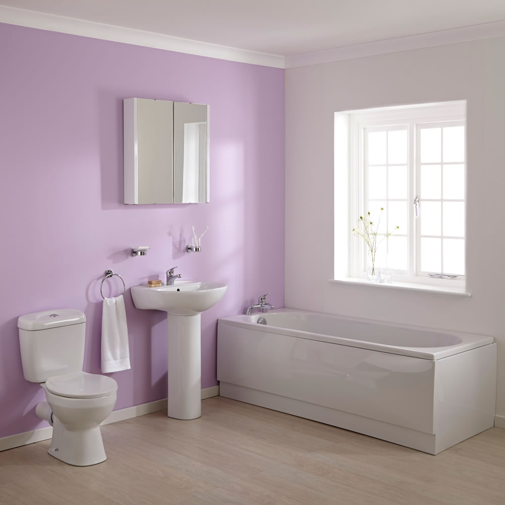 WC mit Spülkasten, Waschbecken und Einbaubadewanne im Set - Melbourne