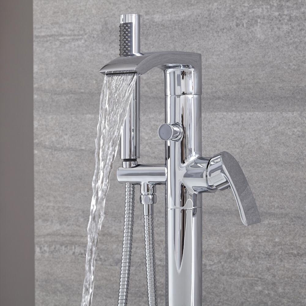Standarmatur für Badewannen mit Handbrause und Wasserfallauslauf - Razor