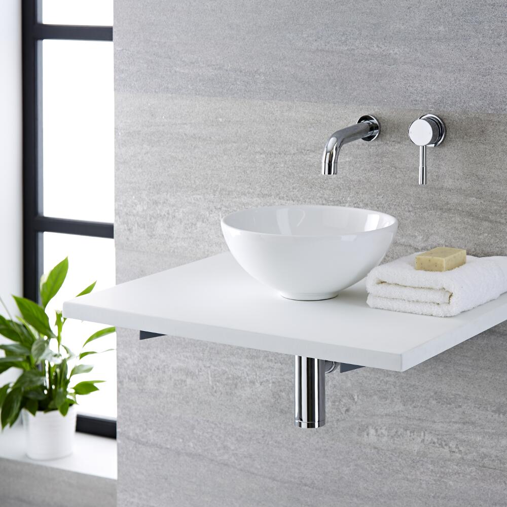 Aufsatzwaschbecken Covelly Rund 280mm x 280mm mit Unterputzarmatur Mirage im Set