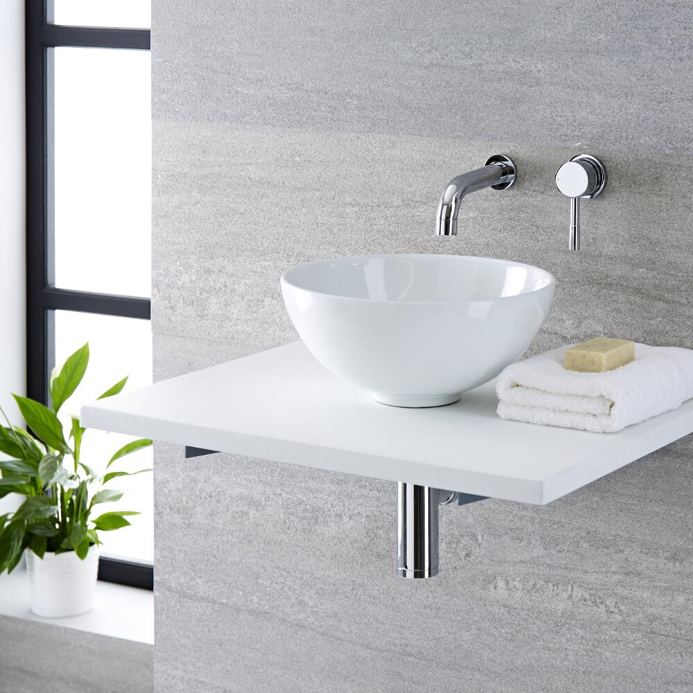 Aufsatzwaschbecken Ashbury Rund 320mm x 320mm mit Unterputzarmatur Mirage im Set