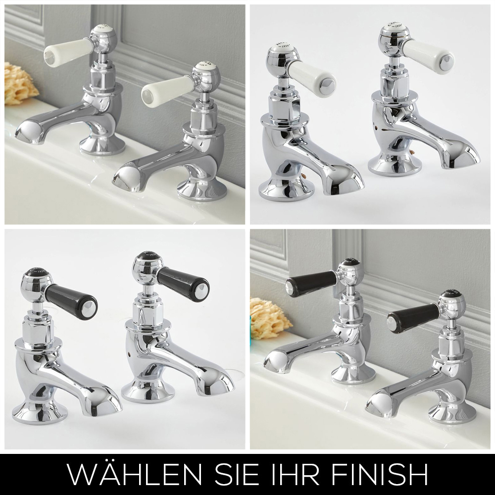 Elizabeth Traditionelle 2-Loch Kalt-Warm Badewannenhähne mit Hebelgriffen - Wählbares Finish