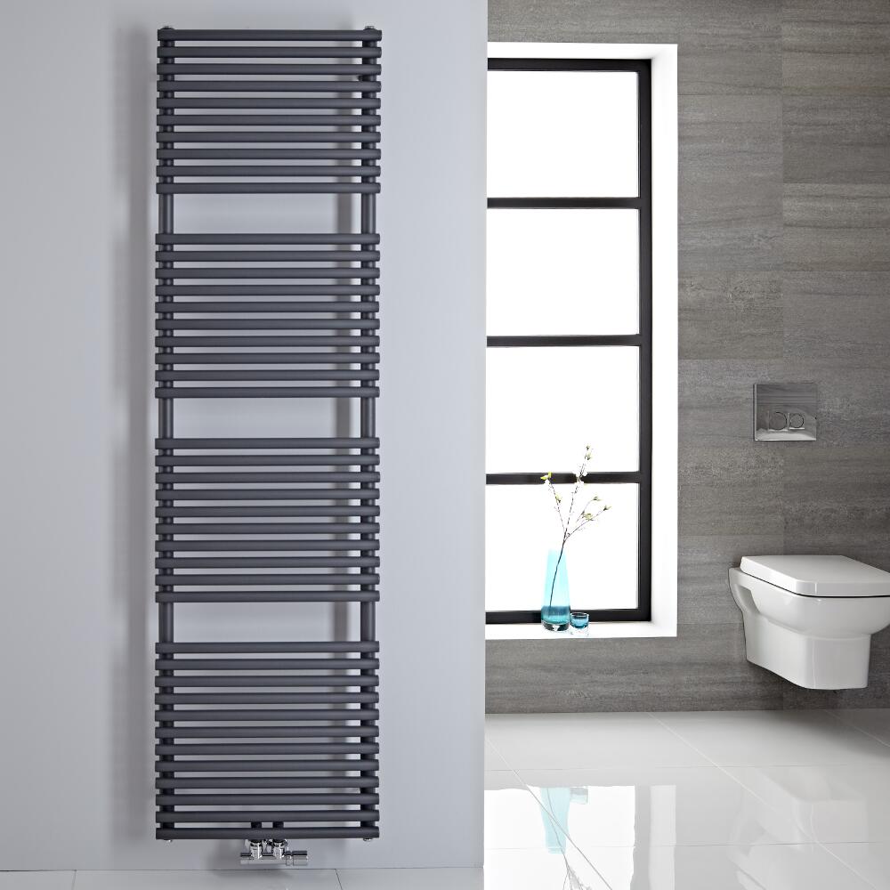 Handtuchheizkörper Mittelanschluss Vertikal Anthrazit 456 Watt 1800mm x 500mm - Magera