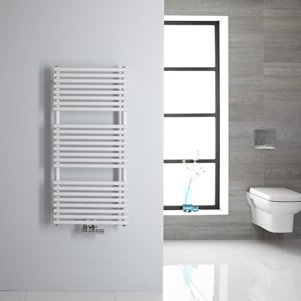 Handtuchheizkörper Mittelanschluss Vertikal Weiß 334 Watt 1065mm x 500mm - Magera