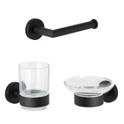 Nox Mattschwarzes 3-teiliges Badezimmerzubehör-Set