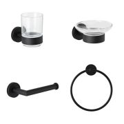 Nox Mattschwarzes 4-teiliges Badezimmerzubehör-Set