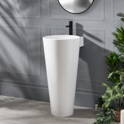 Standwaschbecken, rund - 398mm x 498mm, mit 1 Hahnloch – Covelly