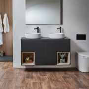 Hängender Waschtischunterschrank 1200mm mit oder ohne Aufsatzwaschbecken | Farbe & LED wählbar – Hoxton