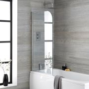 Badewannenaufsatz 800mm abgerundet – Chrome – Portland