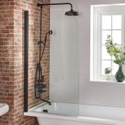 Badewannenaufsatz mit abgerundeter Oberseite Schwarz – Nox