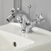 Hudson Reed Elizabeth - Bidet Armatur mit Zugstangen-Ablaufgarnitur & Kreuzgriffen - Wählbares Finish