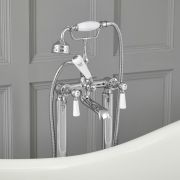 Elizabeth Traditionelle Freistehende Hebelgriff-Wannenarmatur mit Brause - Wählbares Finish