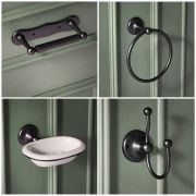 Badezimmer-Zubehör-Set 4-tlg. Schwarz - Elizabeth