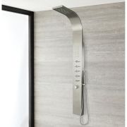 Duschpaneel mit Thermostat - mit Regen/Wasserfall-Duschkopf, Handbrause und Körperdüsen - Chrom - Niagara