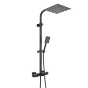 Thermostatische Duschsäule mit Wanneneinlauf inkl. eckigem Duschkopf und Handbrause – Farbe wählbar - Tolima
