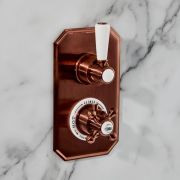 Hudson Reed Elizabeth - Retro Unterputz-Thermostat für 1 Verbraucher - satiniertes Kupfer
