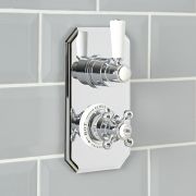Hudson Reed Elizabeth - Retro Unterputz-Thermostat für 1 Verbraucher - Chrom/Weiß