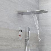 Digitale Dusche für drei Funktionen, inkl. Duschkopf mit Wasserfallausguss und Handbrause - Narus