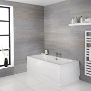 Einbaubadewanne mit 2 Rückenschrägen – Größe, Seiten- & Endverkleidung wählbar – Halwell