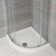 Viertelkreis Duschwanne | Größe und Antirutsch-Beschichtung wählbar - Weiß - Maxon