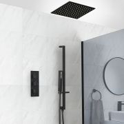 Duschsystem mit Unterputz-Thermostat - Funktionen wählbar - Schwarz - Preto