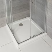 Viereckige Duschwanne | Größe und Antirutsch-Beschichtung wählbar - Weiß - Maxon