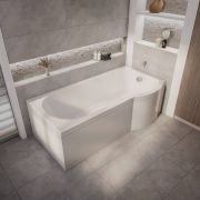 Duschbadewanne 1675mm x 850mm Rechts- oder Linksbündig | Badewannenaufsatz, Seiten- & Endverkleidung wählbar – Belstone