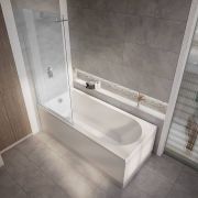 Duschbadewanne inkl. Badewannenaufsatz (Farbe wählbar) – Größe, Seiten- & Endverkleidung wählbar – Covelly