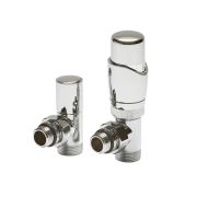 Heizkörperwinkelventil-Set Thermostatisch Chrom inkl. Multiadapter für 15mm Kupferrohre im Set