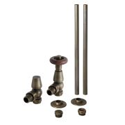 Traditionelle Winkelventile, Thermostatisch inkl. Rohrstücke für 15mm Kupferrohre im Paar – Farbe wählbar – Regent
