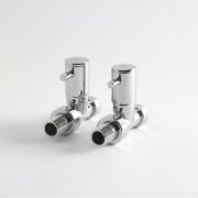 Heizkörperventil Set gerade chrom manuell, für 15mm Kupferrohre