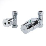 Heizkörperventil-Set, thermostatisch, Durchgang