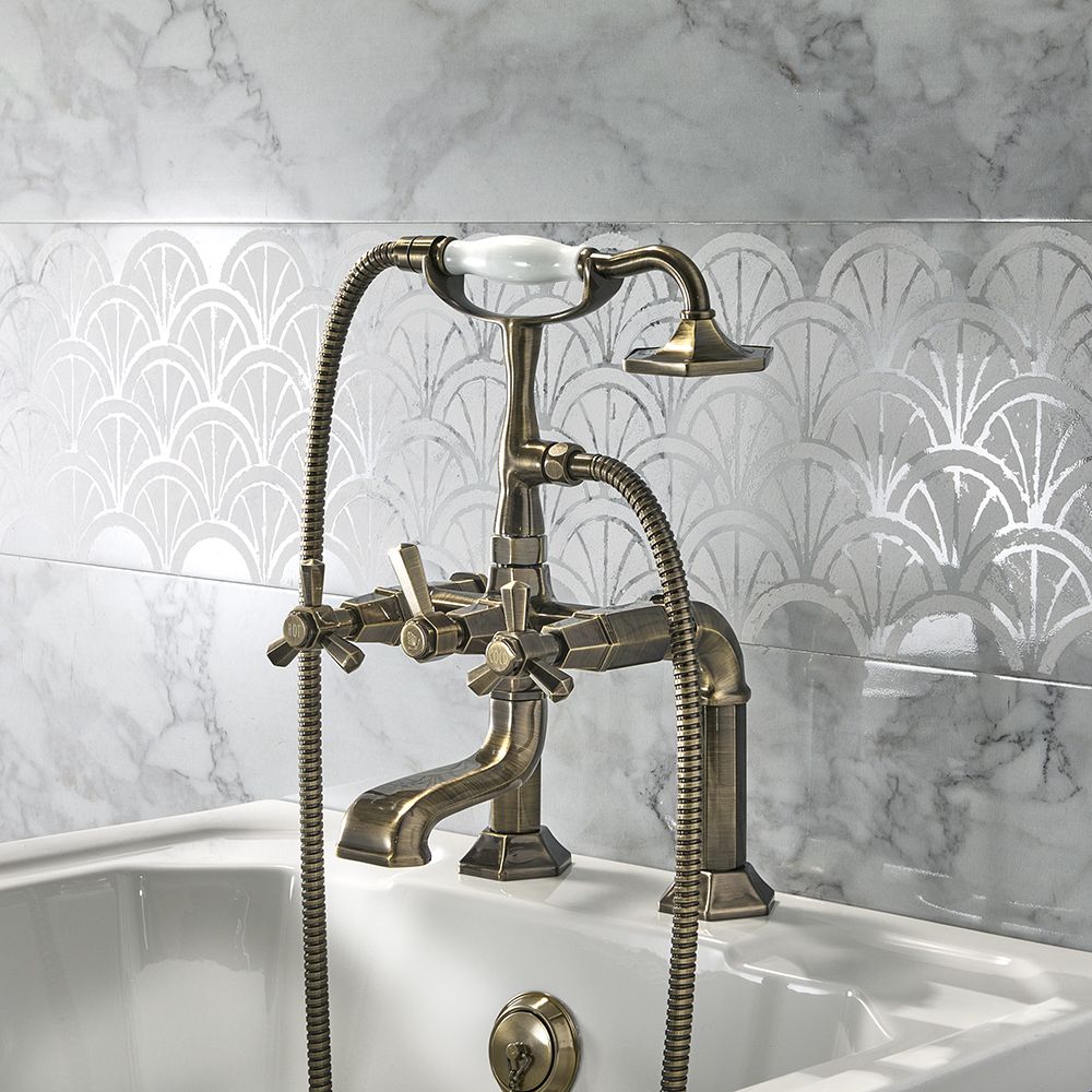 Art Deco Badewannenarmatur inkl. Handbrause | Farbe wählbar - Earlham
