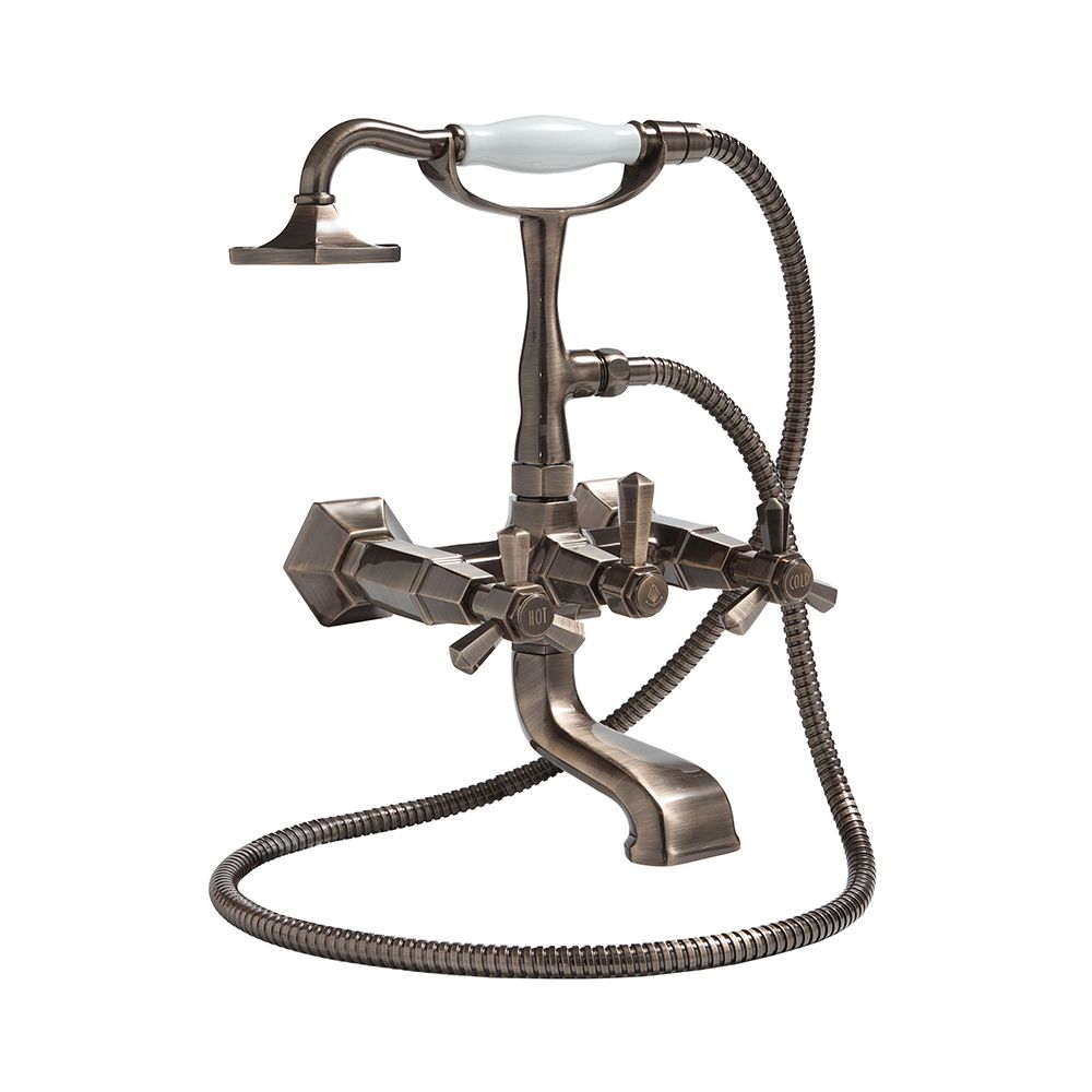Midanya Badewannenarmatur Mit Handbrause – Wasserfall-Auslauf, Poliertes Chrom, Wandmontage