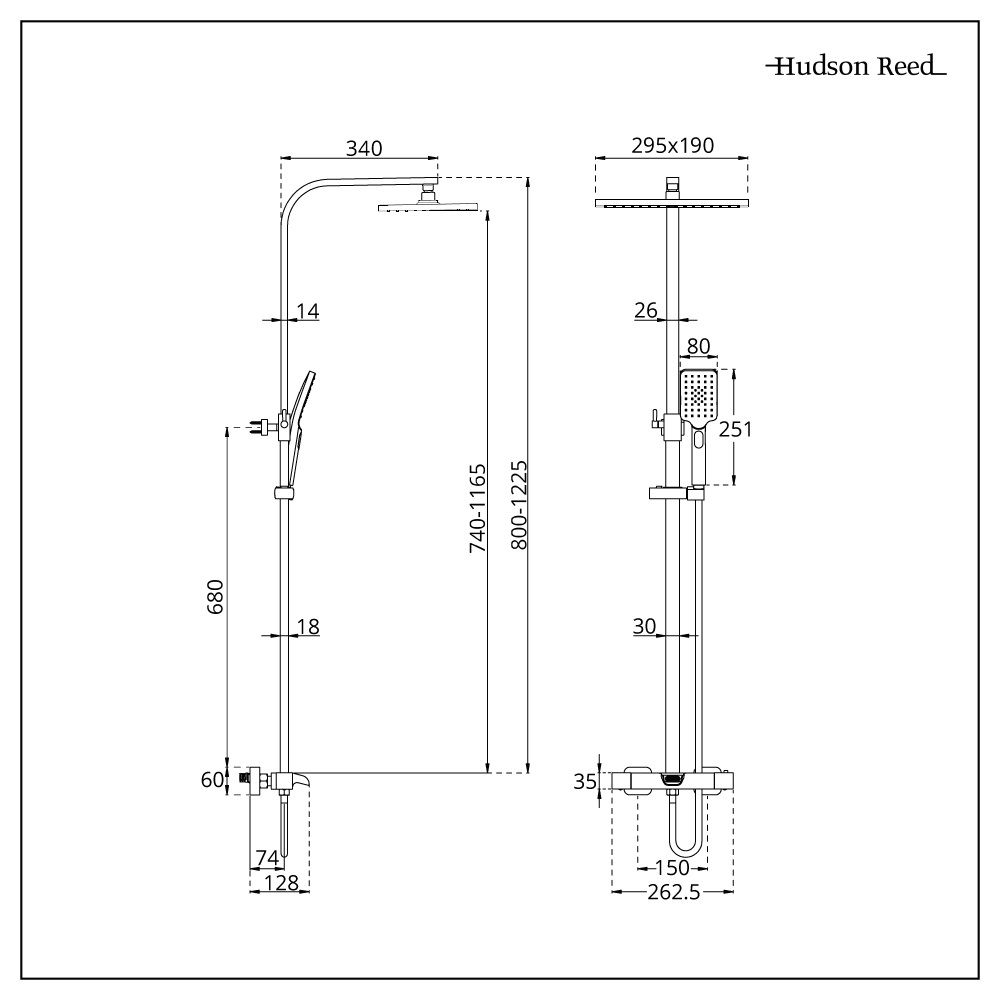 Cofan Duschsäule Mit Einhebelmischer – Quadratisches Design, Höhenverstellbar (90-140 Cm), Inkl. Handbrause & Antikalk-Duschkopf