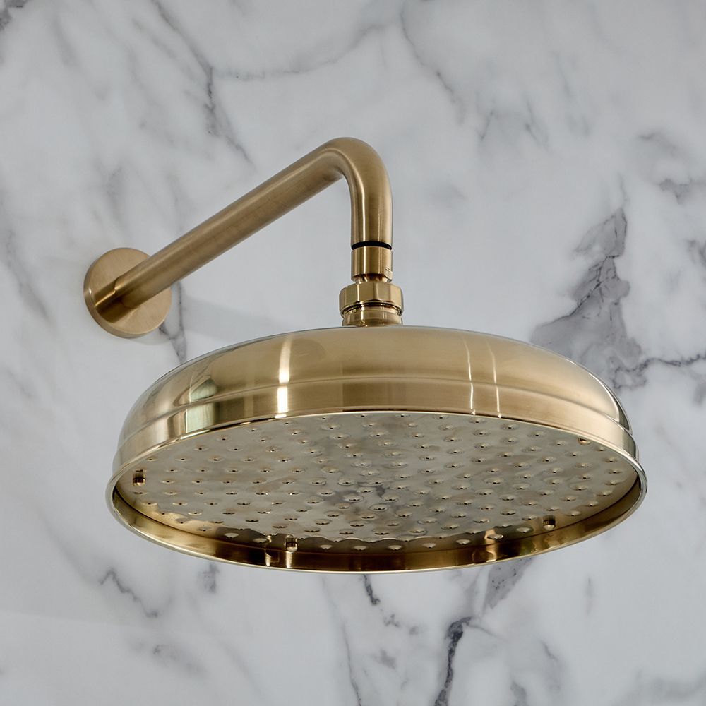 Hudson Reed Elizabeth - Retro Duschkopf 300mm rund inkl. Wandhalterung ...