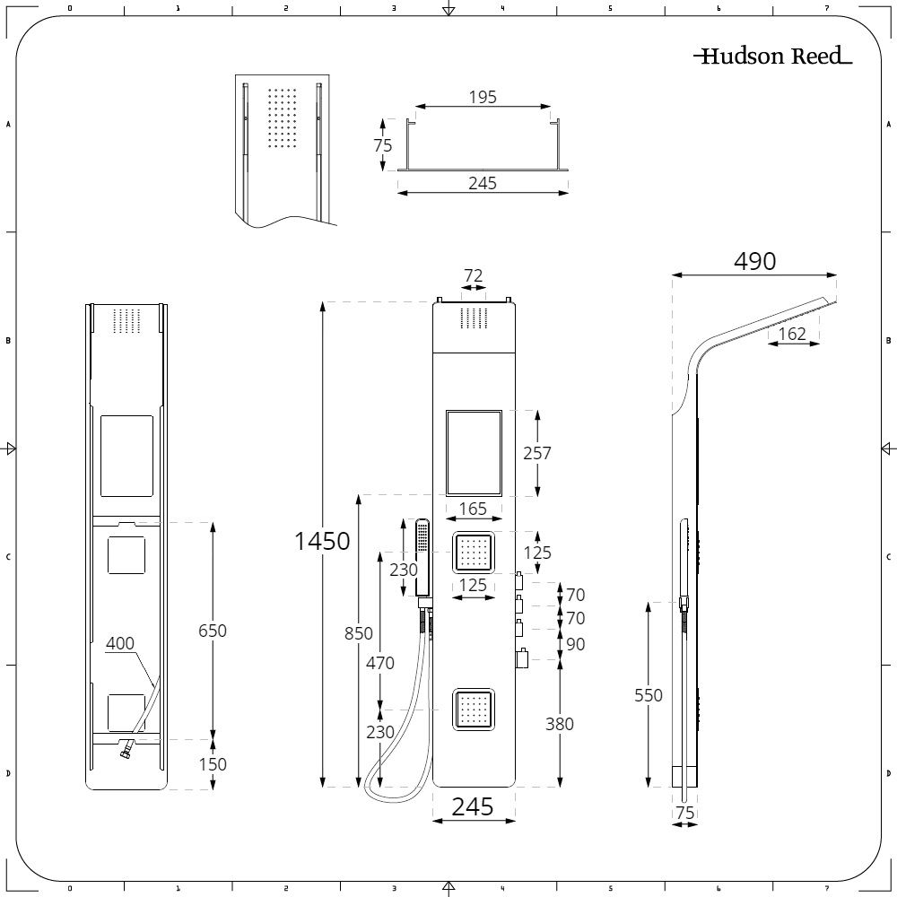 Thermostat-Duschturm Mit Regendusche & Handbrause – 3-in-1-System, Edelstahl, Schwarz, Inkl. Ablage!