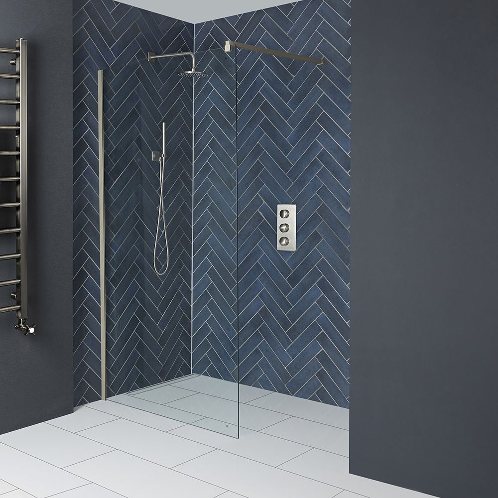 POP SANITARYWARE 8 Zoll Duschset – Wandmontiert, Gebürstetes Nickel, Inkl. Regendusche & Handbrause