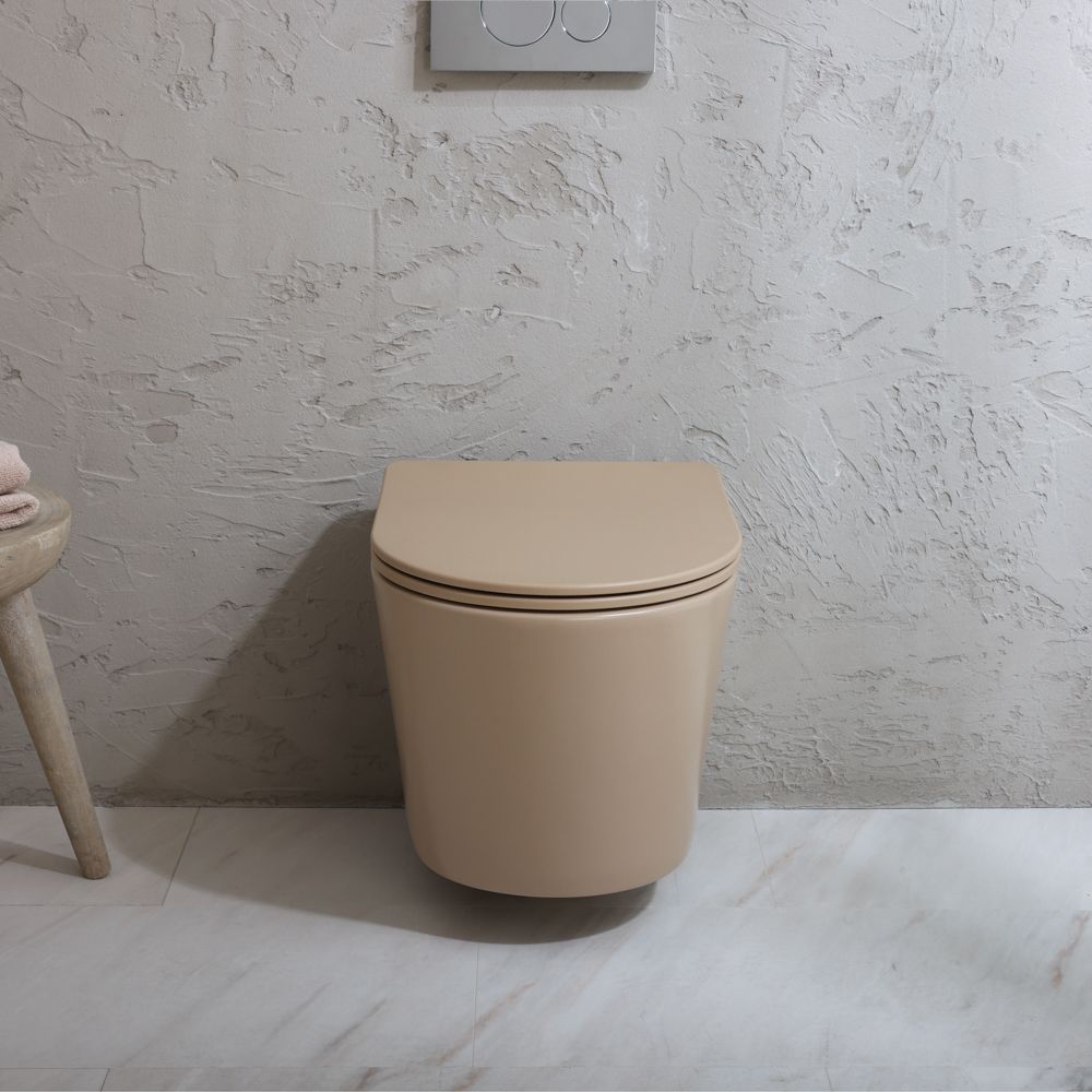 Hänge-WC (rund) inkl. Sitz mit Absenkautomatik – Farbe wählbar