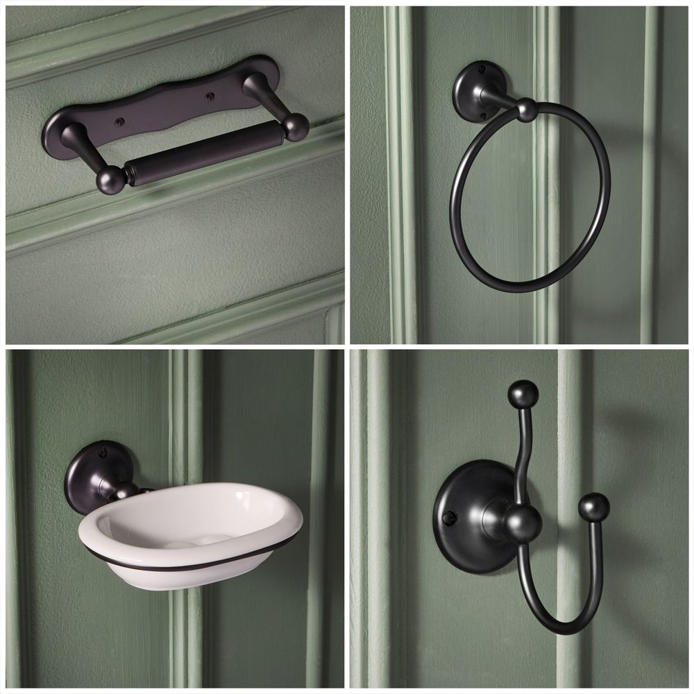 Badezimmer-Zubehör-Set 4-tlg. Schwarz